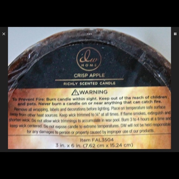 DW HOME AUTUMN CRISP APPLE CANDLE RICHLY SCENTED - Picture 4 of 4